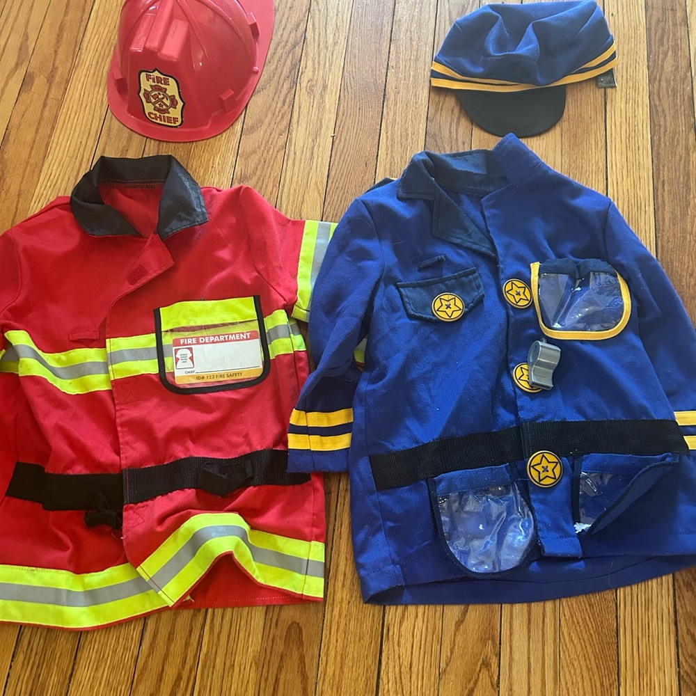 Melissa and Doug Kids Firefighter and Police Officer Costumes